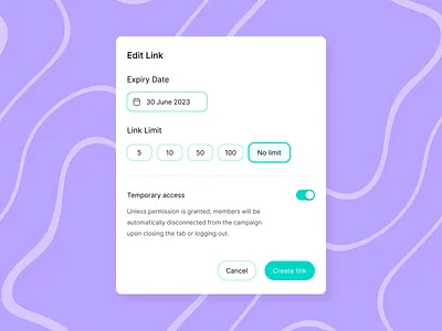Link Edit Modal app branding design ui ux