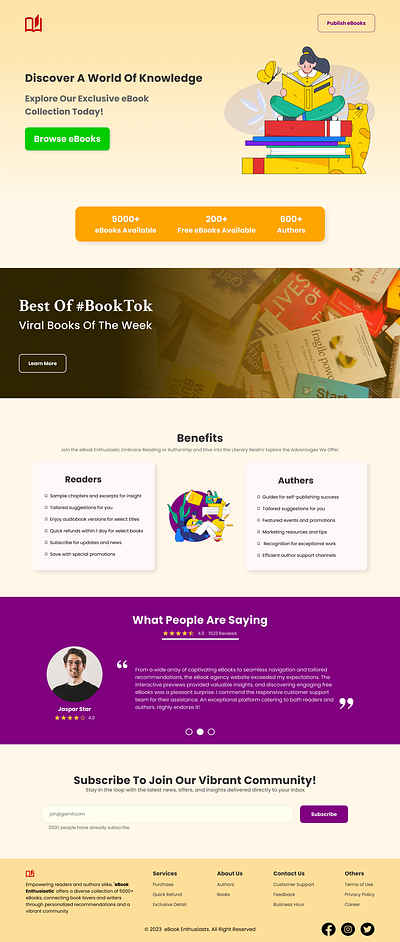 eBook Agency | Landing Page figma landing page logo ui website