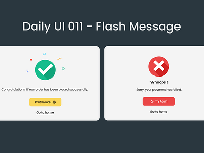 Daily UI Challenge 011 - Flash Message da dailyui design flashmessage productdesign ui uiuxdesign ux uxdesign webdesign