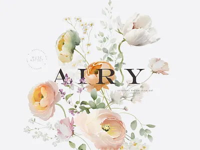 AIRY Seasonal Watercolor Art floral illustration seamless pattern spring flowers spring pattern spring watercolor summer floral watercolor watercolor illustration