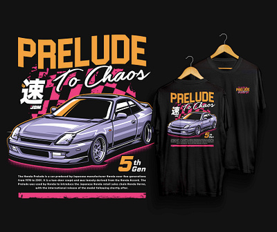 Honda Prelude Classic Sport Car automotive car car illustration car poster car tshirt design illustration sport car vector vehicle