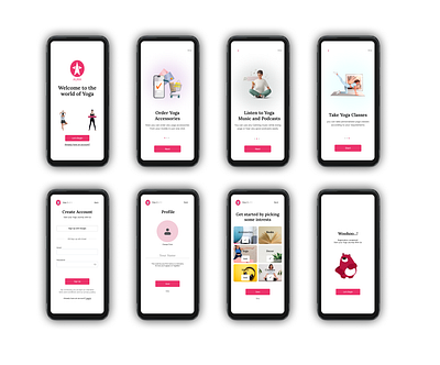 “Aura” - Your Holistic Yoga Companion app design figma graphic design logo onboarding screens registration signup ui ui ux welcome screen yoga yoga app