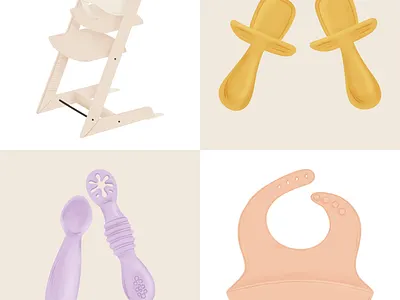 Baby Cluttery and chair Illustrations branding colorful cuteillustration design graphic design illustration procreate