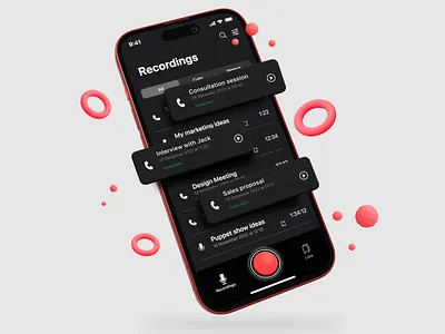 TapeACall - call recorder 3d branding design illustration vector