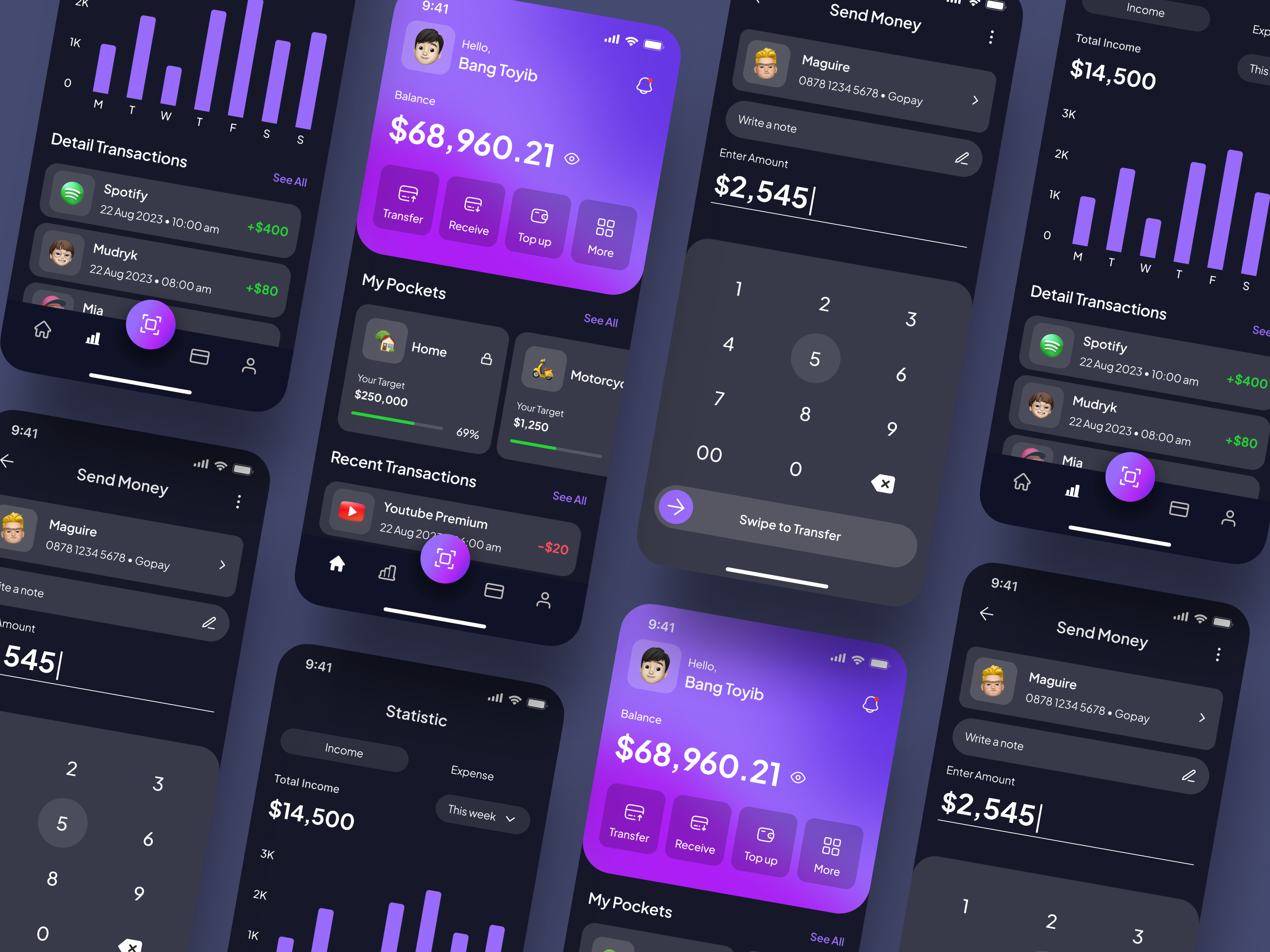 EzMoney - E-wallet App analytic bank banking banking card card charts e wallet ewallet finance finance app financial fintech money payment pocket statistic transactions transfer ui wallet