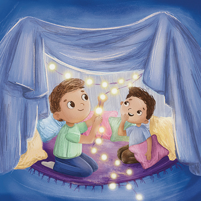 Pillow fort art book childrens design handdrawn illustration kidlit kids