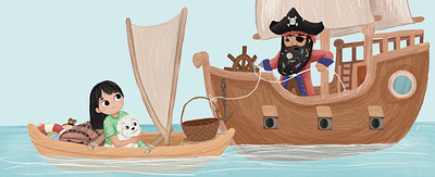Candy pirate book childrens handdrawn illustration kidlit
