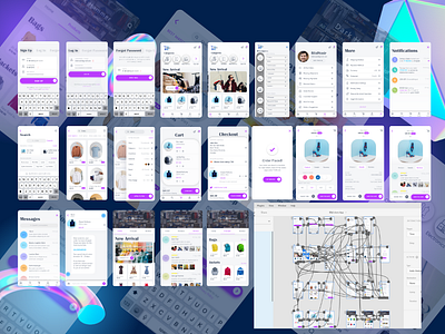 Cloths Store APP with Prototype animation app app design app ui design figma graphic design mockups prototype ui ux