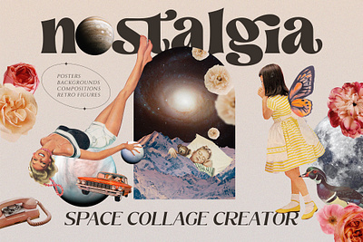 NOSTALGIA Space Collage Creator collage collage creator graphic design illustration nostalgic retro retrofuturism space space trip vintage vintage clipart