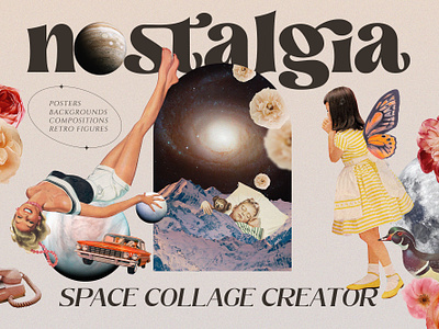 NOSTALGIA Space Collage Creator collage collage creator graphic design illustration nostalgic retro retrofuturism space space trip vintage vintage clipart