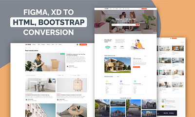 Figma, XD to Convert HTML, CSS, Bootstrap/Tailwind CSS Website website creation