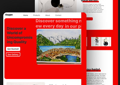 Art Gallery Website(Oxygen)🖼️🎨🧑🏻‍🎨 clean dailyui design illustration minimal ui ux web