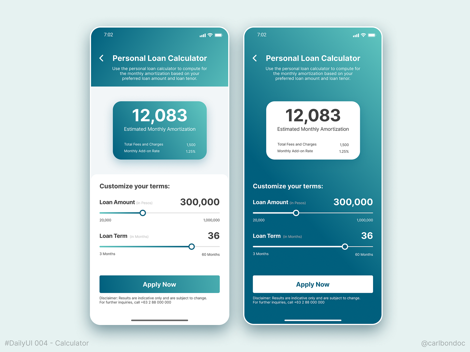 Daily UI 004 - Calculator by Carl Bondoc on Dribbble