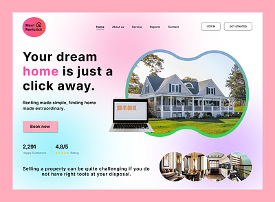 Real Estate Rent Web Site Design: Landing Page buy house hero section home home rent homepage landing page landing page design property property management property website real estate real estate agency rent house residence ui uiux ux web web design website design