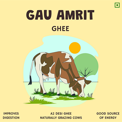 Gau Amrit Ghee Product Cover branding graphic design logo product product cover product design samples templates