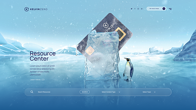 Below Zero cold design frozenherosection frozenlayout hero herosection landingpage penguin snowlayout ui