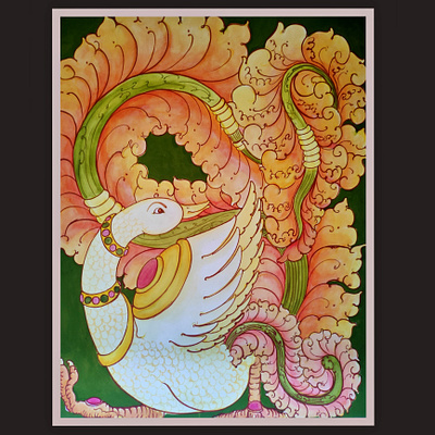 traditional swan 2 design painting