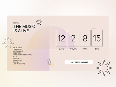 Single Page - The music is alive, Festival design flat flat design futurist single page ui ux website
