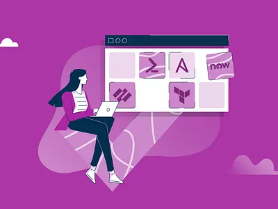 Data strategy character cycle data illustration laptop strategy team vector walk