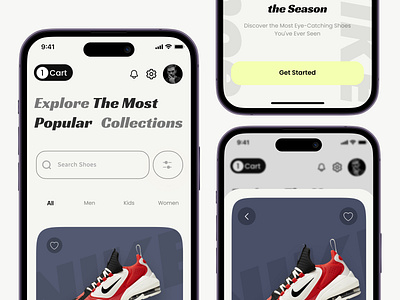 Shoes Store Mobile App Design app app design design ecommerce home mobile nike onboarding shoe app shoe store shoes shoes app shoes store app shoesapp shopping store store app ui ux web design