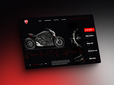 Ducati Model - Landing Page | Design Concept | UI/UX Design branding design graphic design landing landing page mobile design ui ux web design