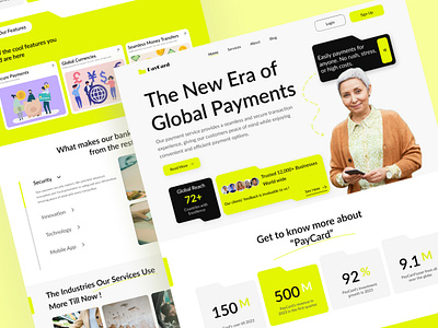 PayCard Fintech Landing Page Website Design bank services branding debit card design discount card financial website fintech landing page fintech product fintech website design landing page modern banking money management payment terminal payments purchase startup ui ux