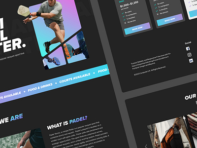 Padel Website athetic branding graphic design landing page landingpage miami padel sport tennis ui ux
