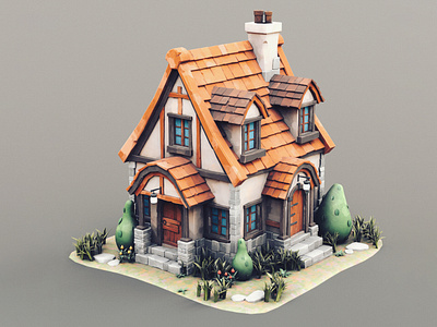 Small Cottage 02 cottage stylized