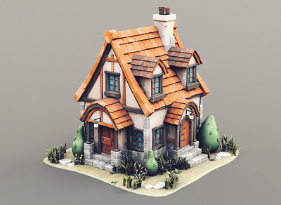 Small Cottage 02 cottage stylized