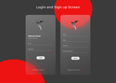 Sign in and Sign up screen designs figma glassmorphism neumorphism product design sign in screens sign up screens ui ui design user interface