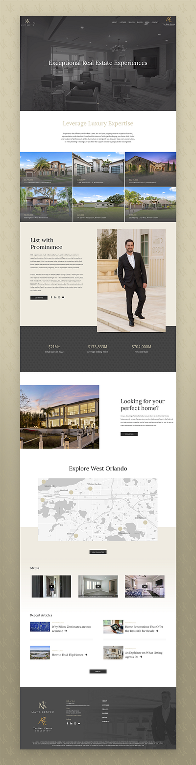 Real Estate Website agency branding ui