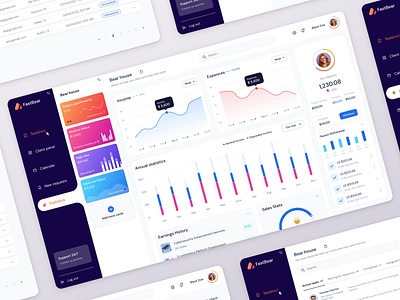 FastBear, client panel - dashboard design branding client panel dashboard design expences figma income revenue ui ux