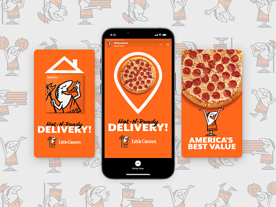 Social Ads // Little Caesars graphic design pizza social ads