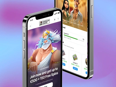 Goodman - Online Crypto Casino | Mobile Version casino casino banner casino branding crypto casino gambling game gaming iframe igaming illustration iphone level mobile casino online casino progress provably fair reward welcome bonus white label zeus