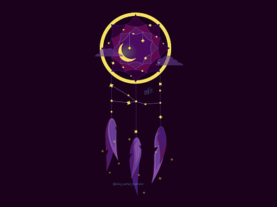 Dream catcher ⭐ constellation design dream dream catcher fantasy good nights illustration moon purple stars vector violet иллюстрация ловец снов 일러스트레이션