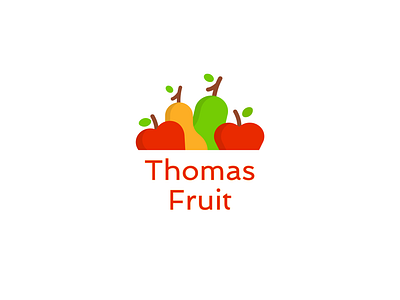 Thomas Fruit: Logo apple belgium branding business design farm farming fruit green illustration logo pear red yellow
