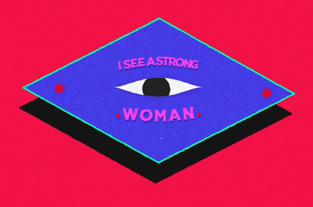 I see a strong woman {gif} 2danimation 3d aftereffects animation gif graphic design illustration logo motion graphics ui