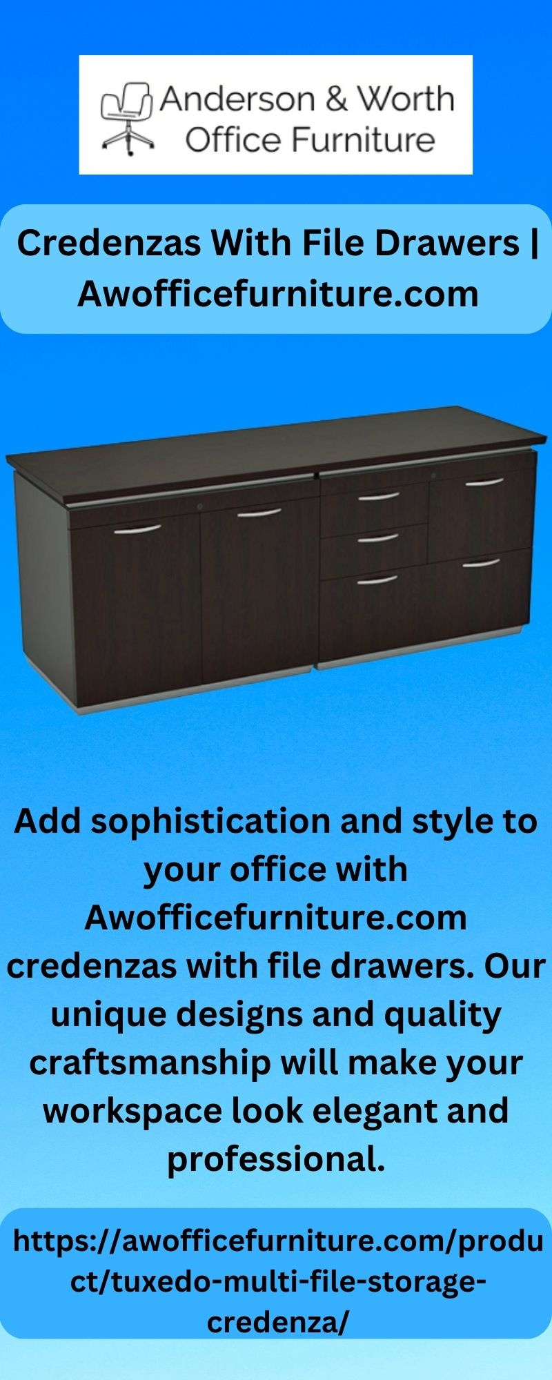 Credenzas With File Drawers | Awofficefurniture.com by Anderson & Worth ...