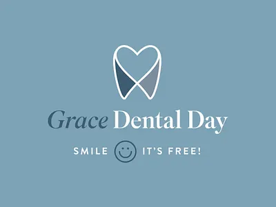 Grace Dental Day Outreach Event branding christian church graphics dental dentist design grace graphic design healthcare line drawing logo ministry outreach smile teeth tooth typography vector