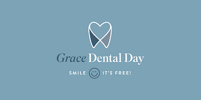 Grace Dental Day Outreach Event branding christian church graphics dental dentist design grace graphic design healthcare line drawing logo ministry outreach smile teeth tooth typography vector