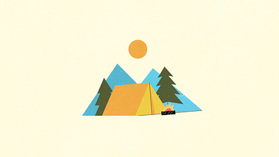 Camping animation design digital art ill illustration motion graphics