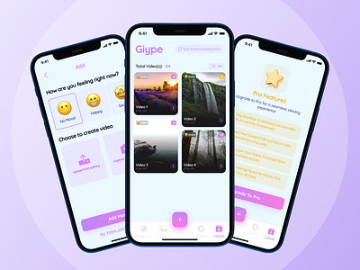 Giype: The Mood Tracker App Redesign add record android app design app design appdesign design product design experience design gallery ios app design list minimal mobile app mobile ui design mobileappdesign paywall ui user experience user interface ux uxui uxuidesign