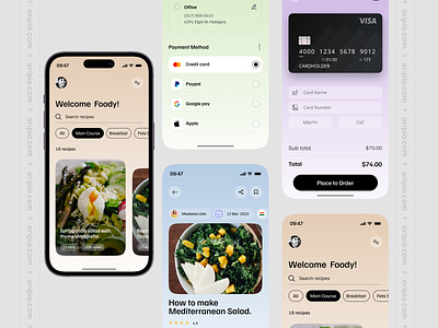 Food App UI - Mobile Design agency app design appd branding food and drink food delivery application food delivery service food ecommerce app food mobile app foodapp foodappdesign foodappui mobile app oripio recipe small business ui design uxdesign