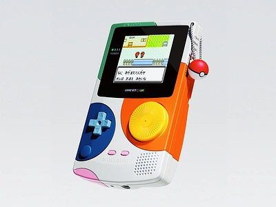 GameBoy Color 3d b3d blender blender3d branding c4d cinema4d colors console design gameboy gaming illustration logo nintendo product productdesign render set ui