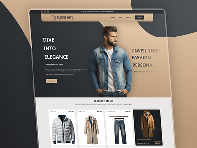 Fashion Wave branding design e com ecommerce figma graphic design illustration logo minimal modern new new ui trend trending typography ui ui design ux vector web design