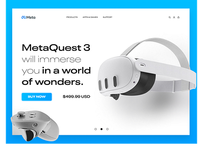Metaquest- Hero page conceptdesign design graphic design metaquest occulous technology ui uivr ux vr