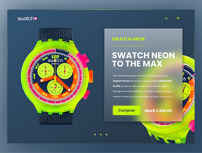 Watch- Hero Page conceptdesign graphic design heropage neon sport ui ux watch