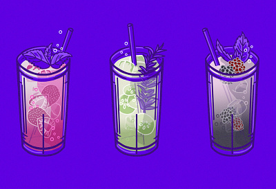 GINS & TONICS design drinks gins graphic design illustration