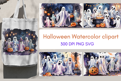 Halloween Watercolor clipart clipart design halloween illustration