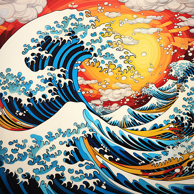 The Great Colored Wave of Kanagawa cultural.